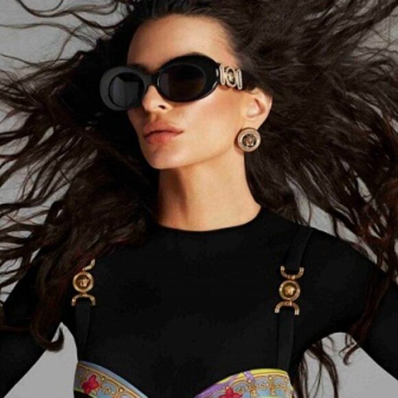 NEW Versace VE4426BU GB1/87 MAXI MEDUSA BIGGIE Black Dark Gray Oval Women - Picture 6 of 12